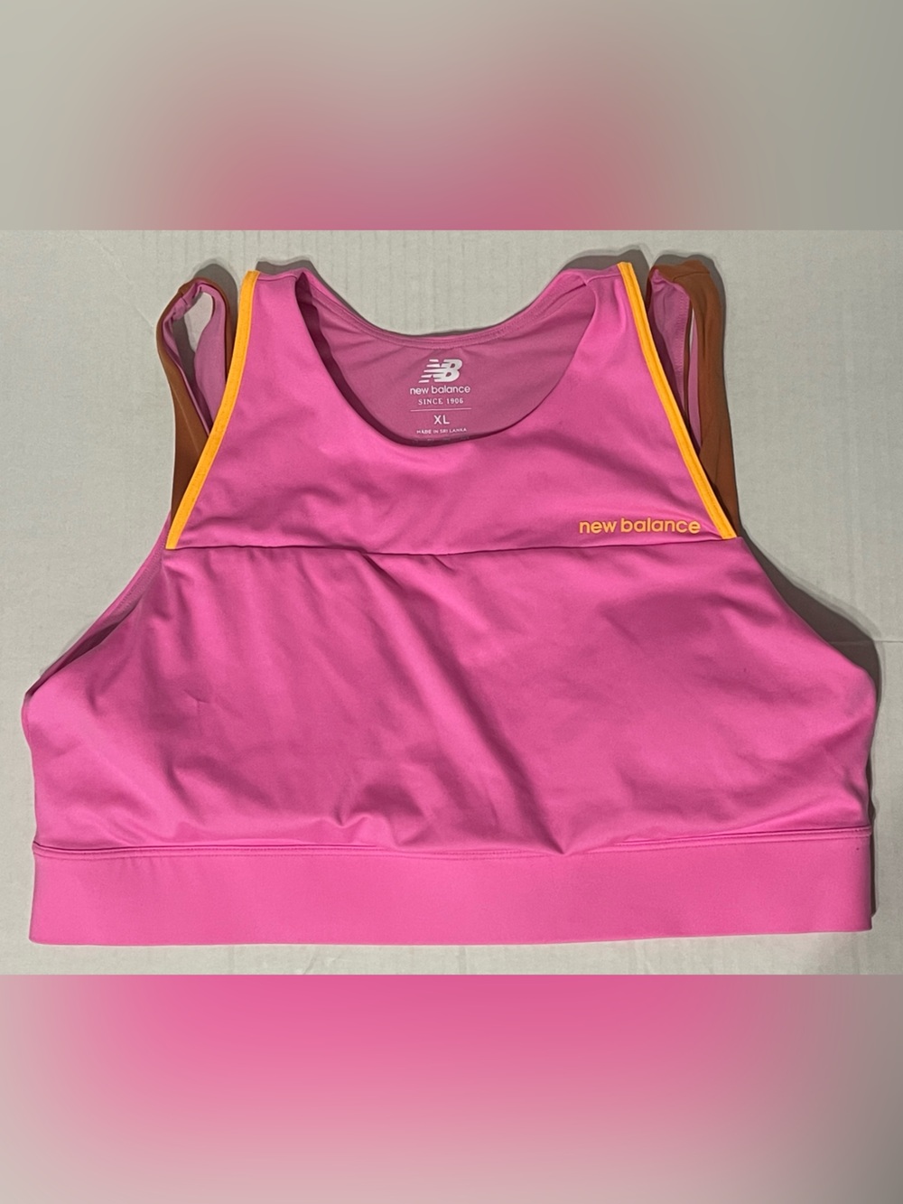 New Balance Shape Shield Crop Bra - Size X-Large - Vibrant Pink - EUC